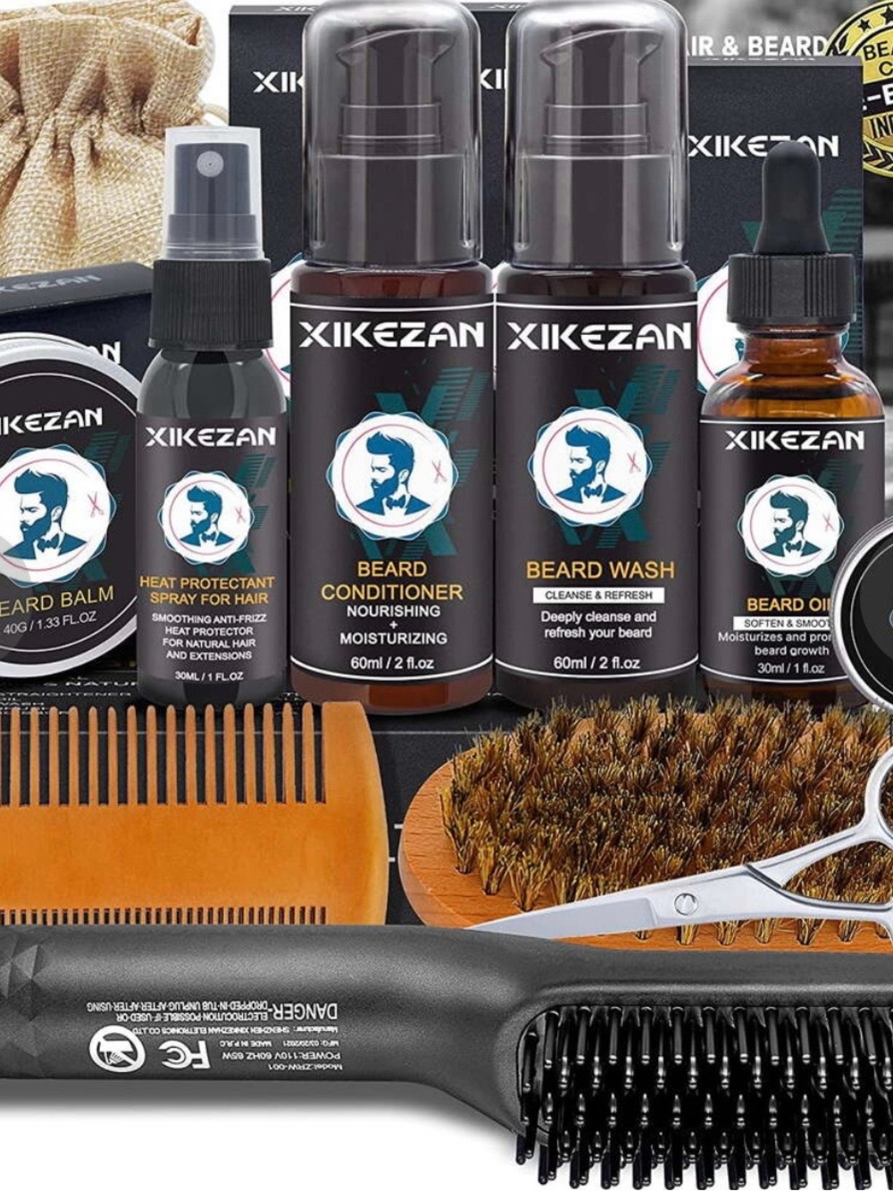Men's Beard Straightener Beard Care Kit  Professional and 100% Pure and Natural